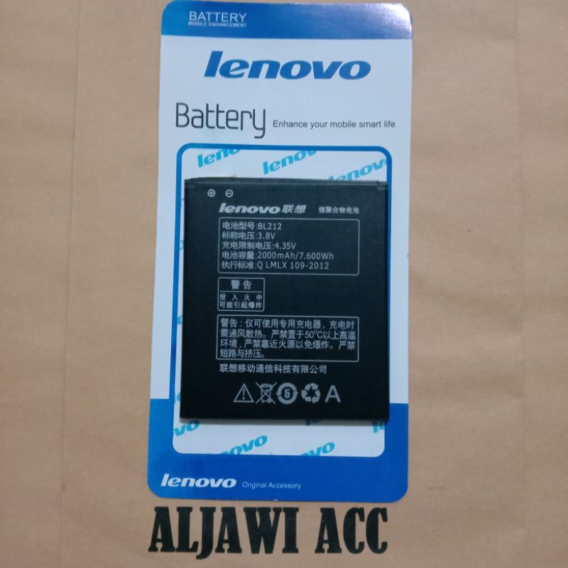 Baterai Batere Batre LENOVO A708T / S898T BL-212 Original Battery Handphone