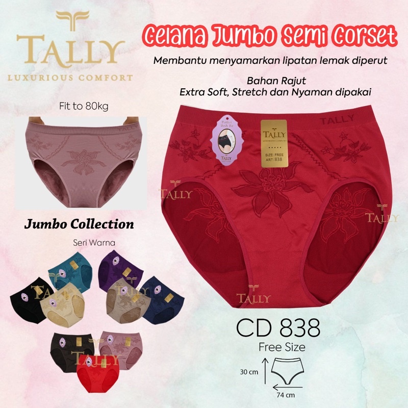 TALLY CD CELANA DALAM RAJUT 838 I FREE SIZE (JUMBO SIZE) | FIT XXXL