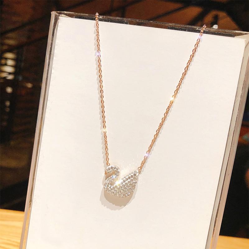 Swan Necklaces Titanium Steel Necklaces Korean Style Swan Necklace Swan Pendant Clavicle Chain Birthday Gift Women