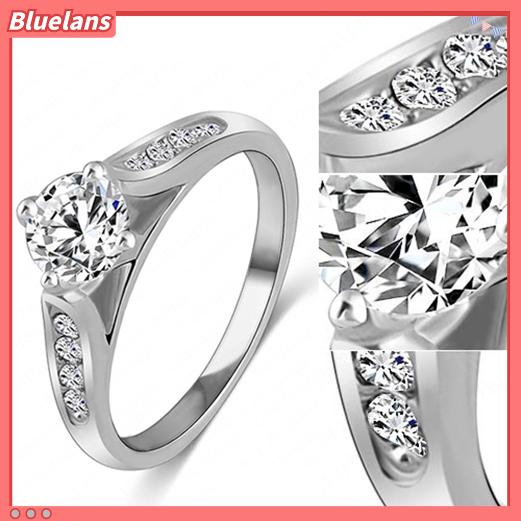 Bluelans Simple Ring Inserted Charming 2 Colors Simple Inlaid Ring