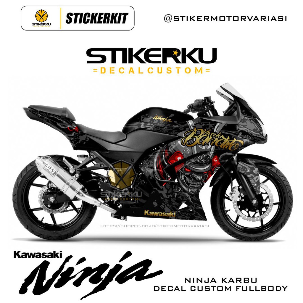 DECAL KAWASAKI NINJA 250R KARBU / STICKER NINJA KARBU / KAWASAKI NINJA / DECAL NINJA KARBU FULLBODY