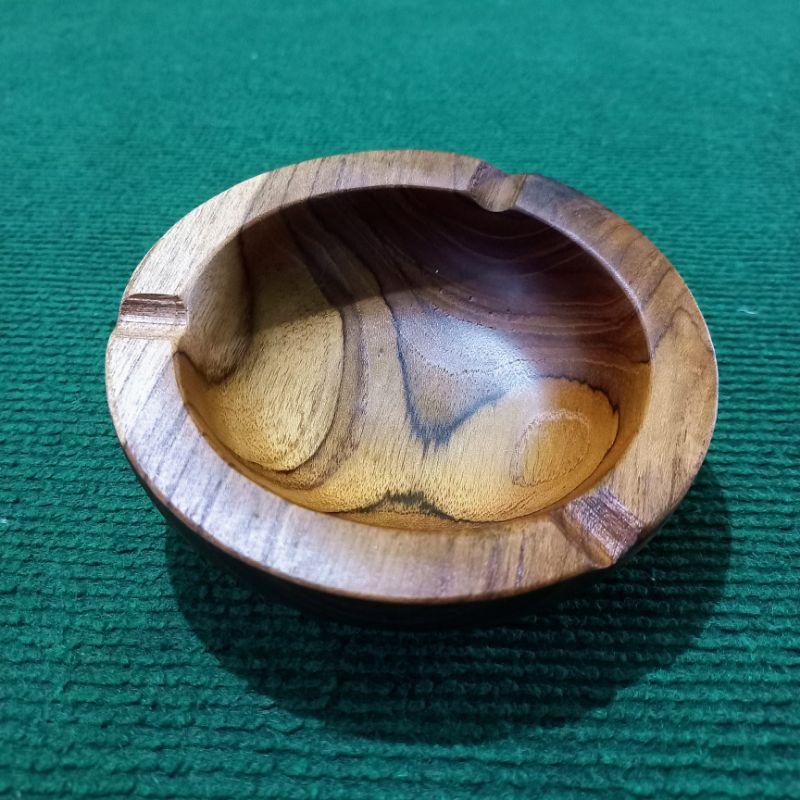 ASBAK BULAT KAYU JATI/ASBAK ROKOK KAYU JATI UNIK/GROSIR ASBAK KAYU HATI SERAT UNIK/SOUVENIR ASBAK MU