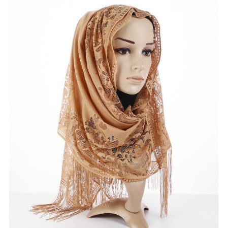 Syal Hijab Panjang Lace Hollow YL