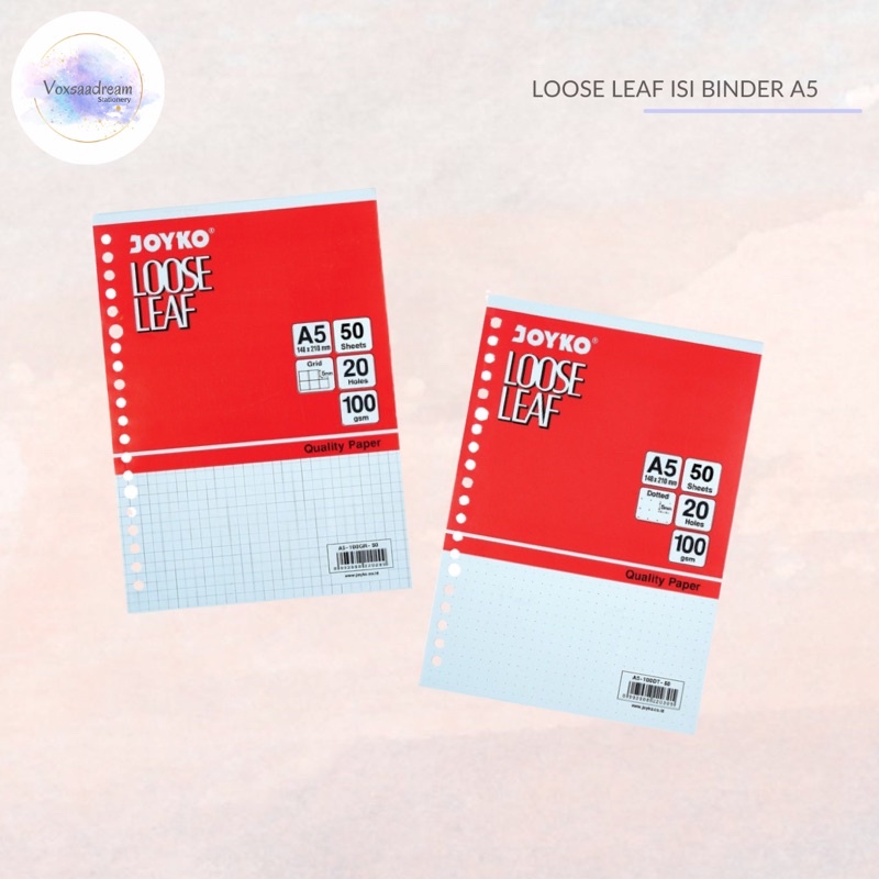 

Loose leaf Binder A5 Dotted / Grid / Isi Ulang Binder