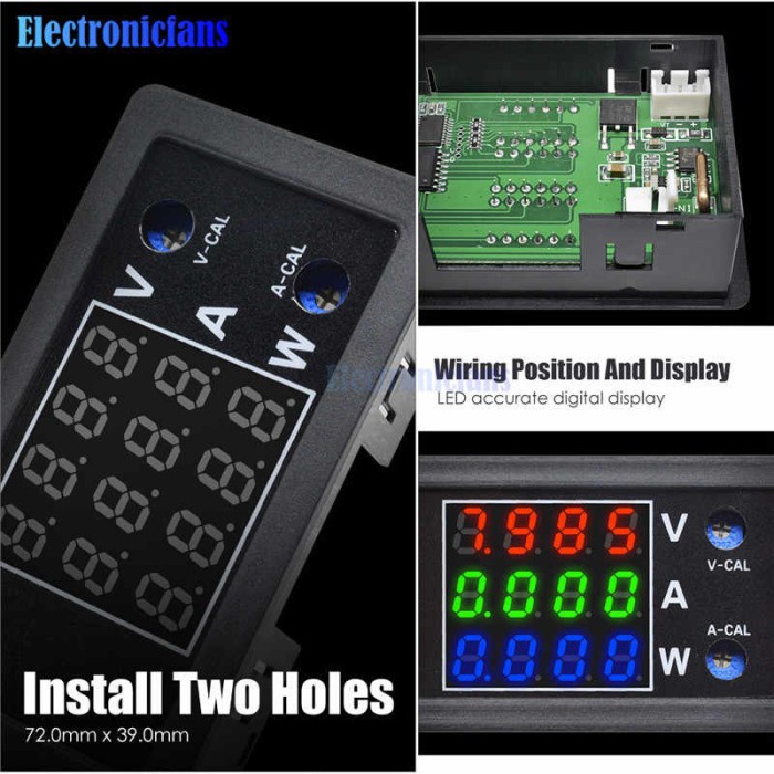 Precision DC Meter 3 in 1 Volt Ampere Watt 4 digit V A W 0 sd 100V