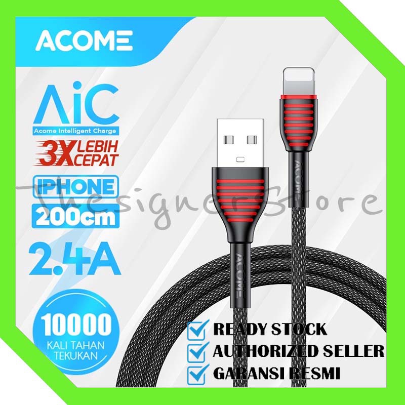 ACOME Kabel Data PD 1 Meter AiC Fast Charging Garansi Resmi 1 Thn original Cable ASL-010