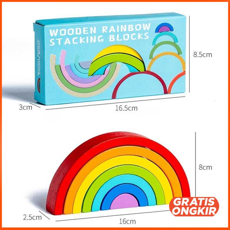 Mainan Anak Montessori Rainbow Bridge Children Toy - QT07