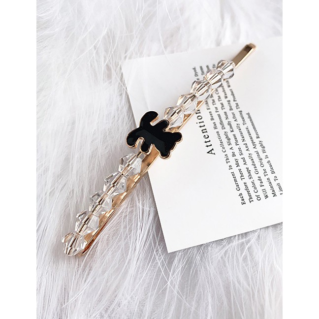 LRC Jepit Rambut Fashion Alloy Resin Word Bear Hair Clip F59733