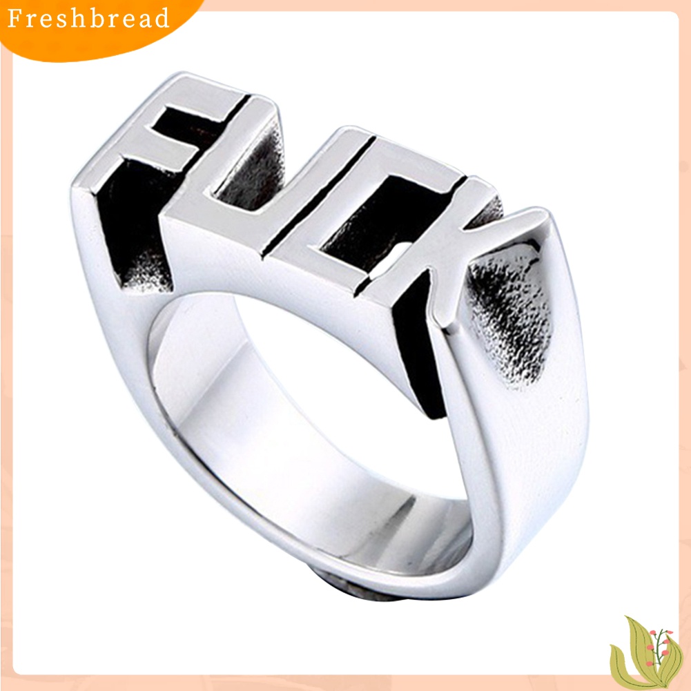 [TERLARIS]Punk Stainless Steel Letter Style Cool Hip Hop Finger Ring Jewelry for Women Men