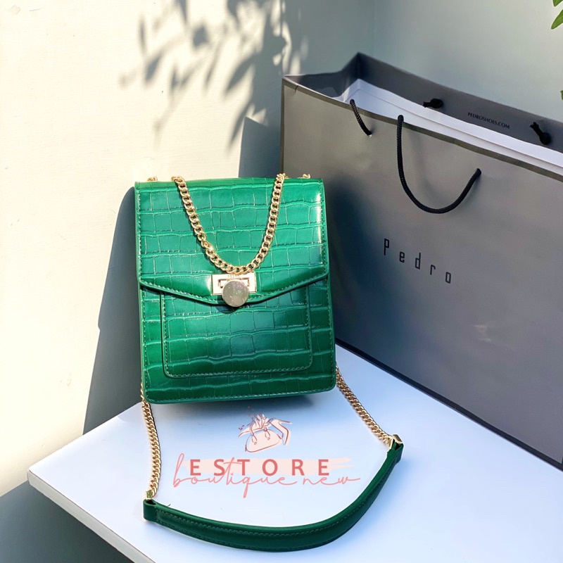 New Pdr Croc Effect Phone Medium Bag