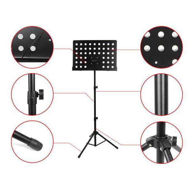 Stand Buku Partitur Musik Sheet Adjustable Foldable Portable 140CM