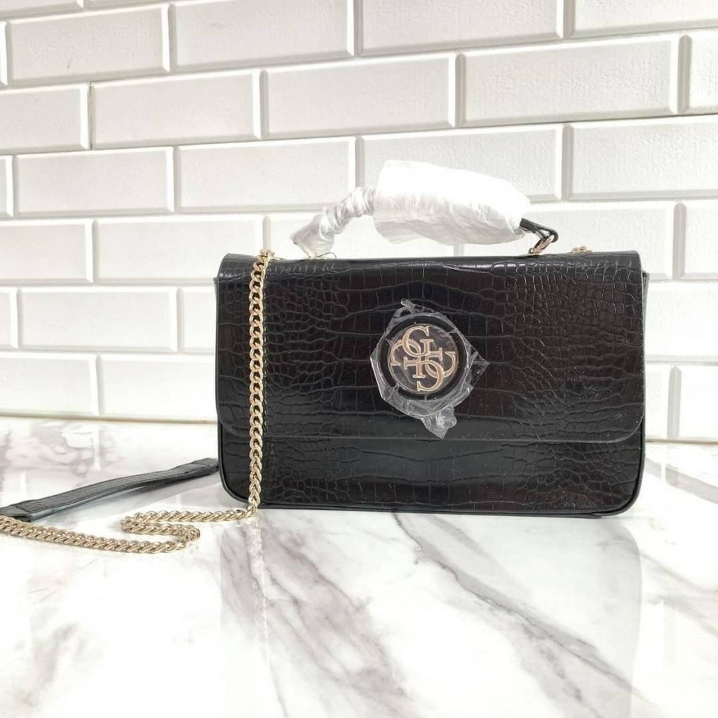 Guess GB120 Shoulder Bags Croco White & Croco Black