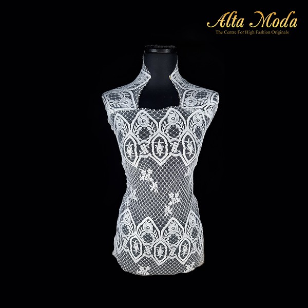 

Alta Moda Brokat Perancis Jala Desain White