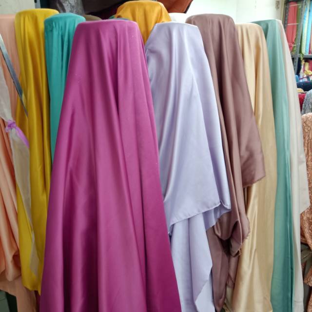 Harga per 1/2m kain/bahan satin VELVET PREMIUM banyak warna