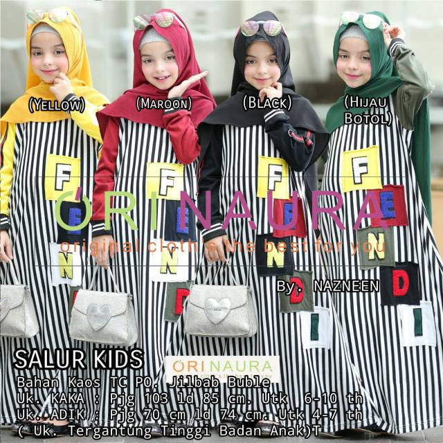 Salur kids by ORINAURA SOLO/gamis anak/baju anak/gamis anak set/gamis salur/gamis set khimar/dress