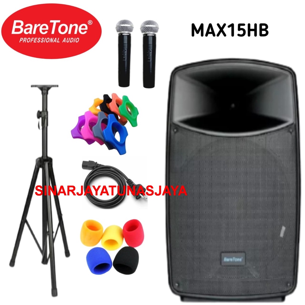 Speaker Portable Meeting BARETONE MAX15HB 600 WATT ORIGINAL FREE BONUS