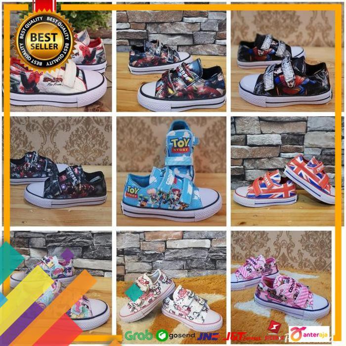 SALE.. SEPATU CONVERSE ANAK PEREKAT MOTIF KEREN ..TERMURAH
