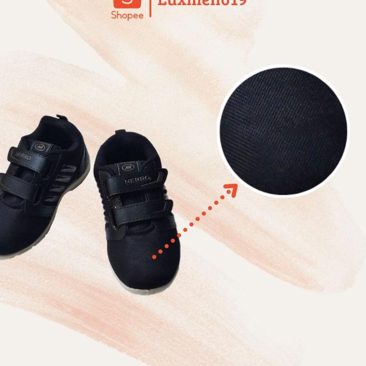 Modern.. Sepatu Sekolah Anak Tk / SD Laki Perempuan Sepatu Anak Hitam Polos Cewek Cowok