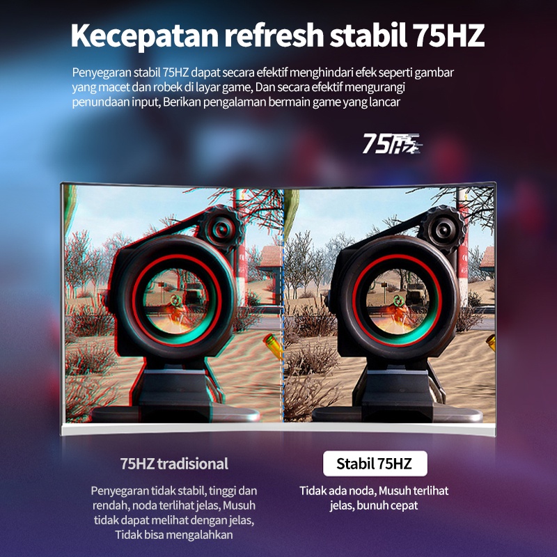 MIIGO Monitor komputer dengan resolusi tinggi lengkung ultra-tipis 24 inch-3