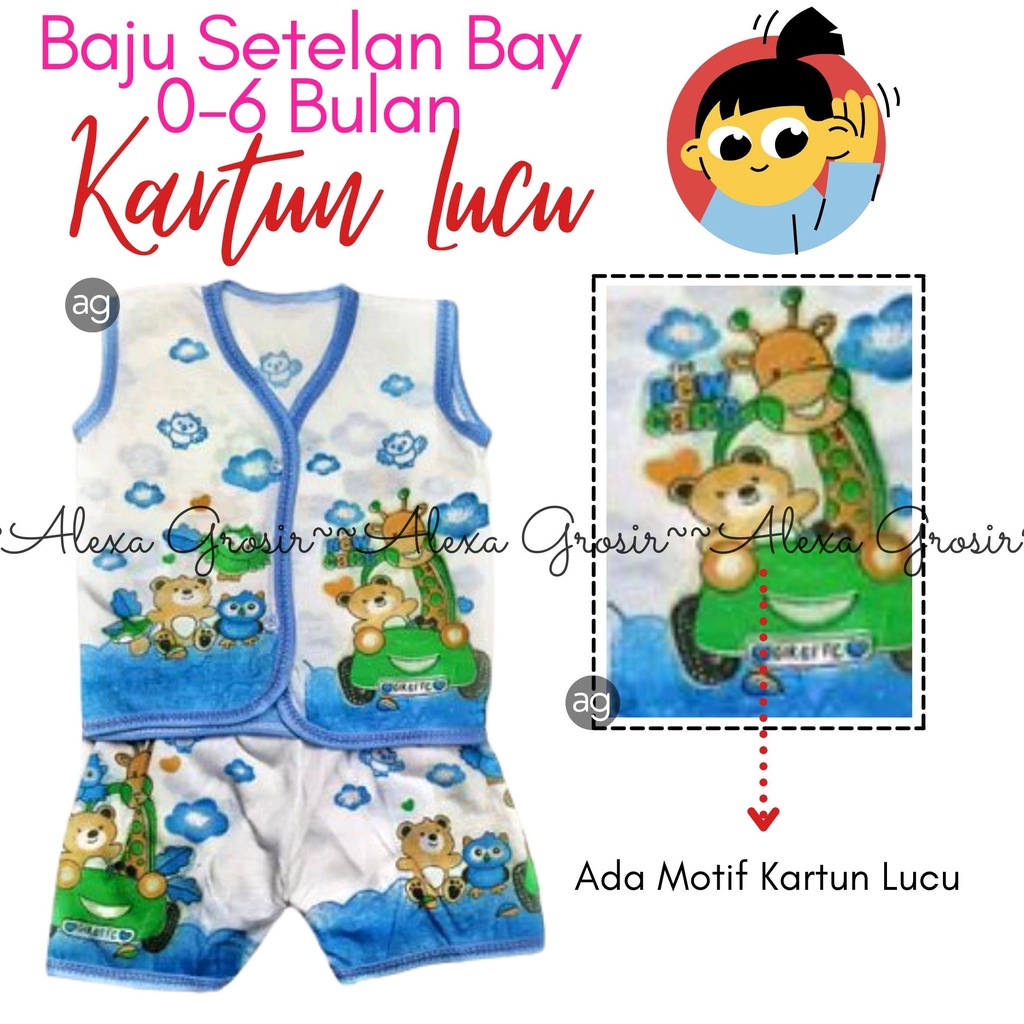 Baju Setelan Bayi Kutung 0-6 Bulan