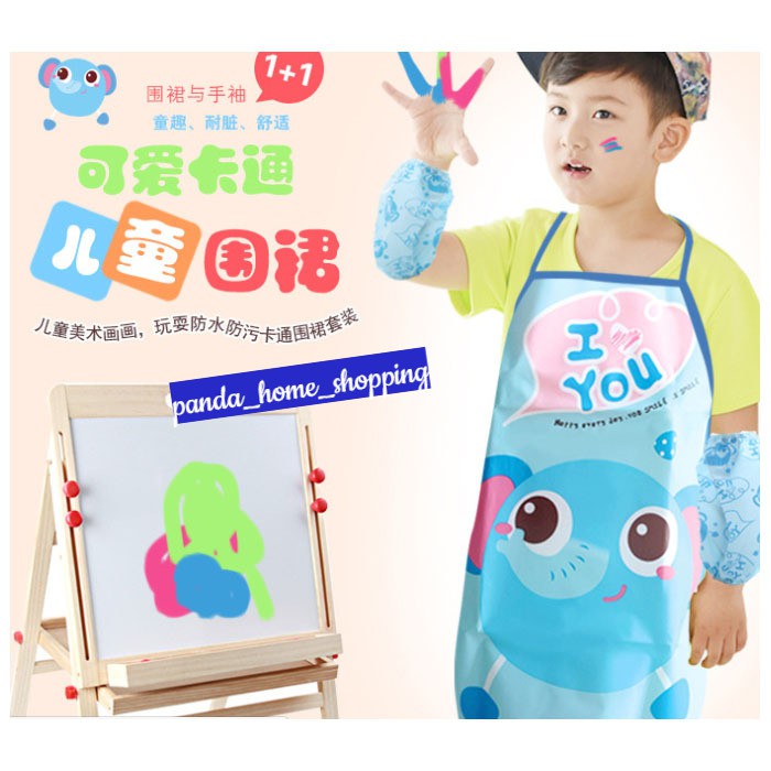 apron celemek set anak waterproof/apron anak/apron painting-P24