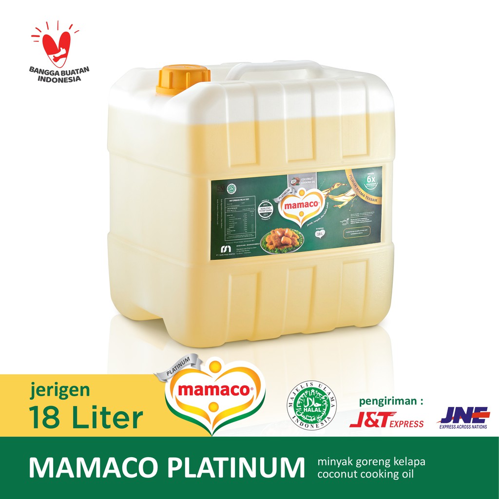 

Mamaco Platinum Minyak Goreng Kelapa Coconut Cooking Oil Jerigen 18 Liter