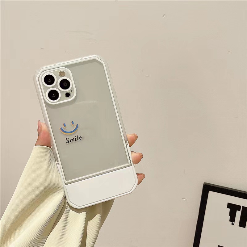 Casing Soft Case Transparan + Bracketket Untuk IPhone 13 12 11 Pro MAX 6S 7 8 Plus X XS XR