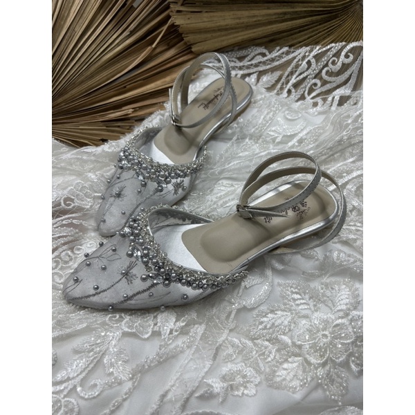 flatshoes syantika silver tail