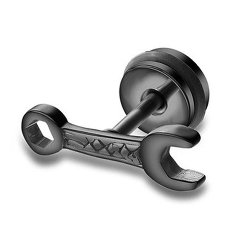 Anting Bentuk Kunci Pas Kecil Bahan Stainless Steel Gaya Punk Untuk Pria Dan Wanita