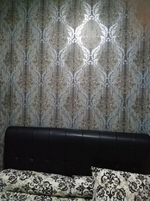 Wallpaper Dinding Sticker Motif Batik Solo Coklat | Ukuran 45cm X 10m