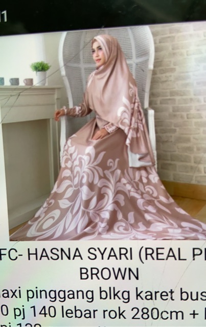 Ready Lagi 4Wrna FC HASNA SYARI / Set Hijab syari wanita terbaru