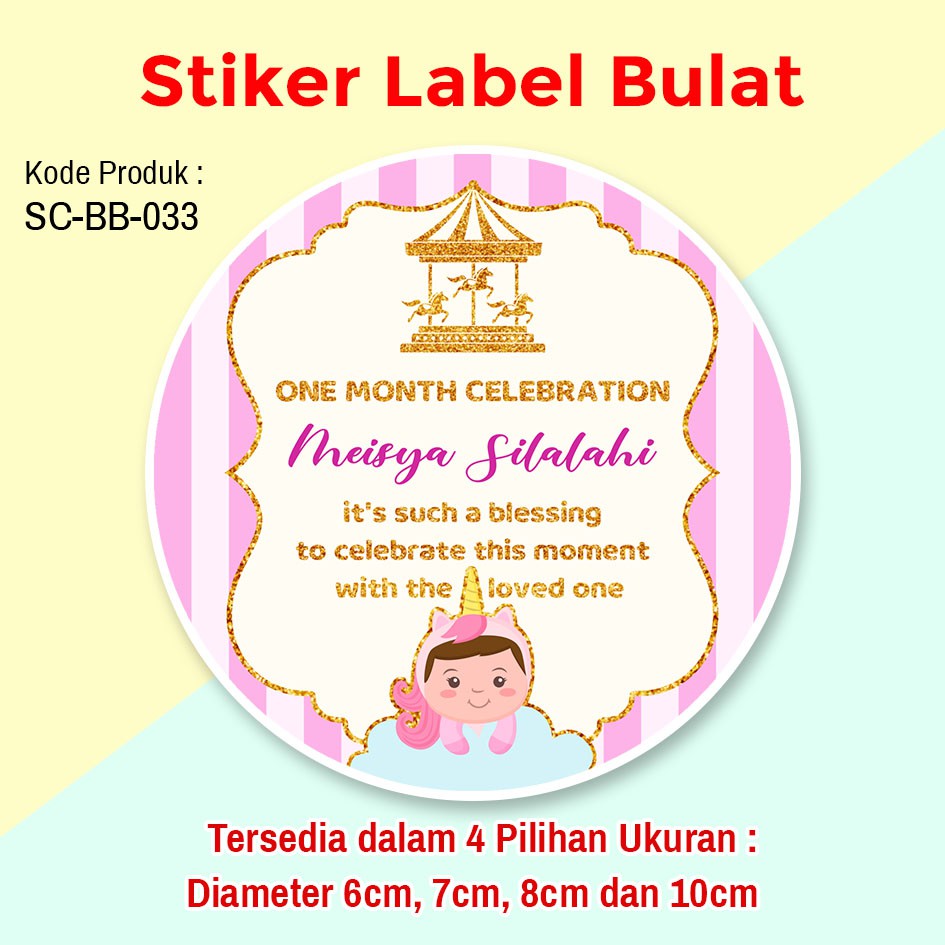 

STIKER LABEL KELAHIRAN ANAK STICKER BENTO ONE MONTH BABY GIRL SHOWERS