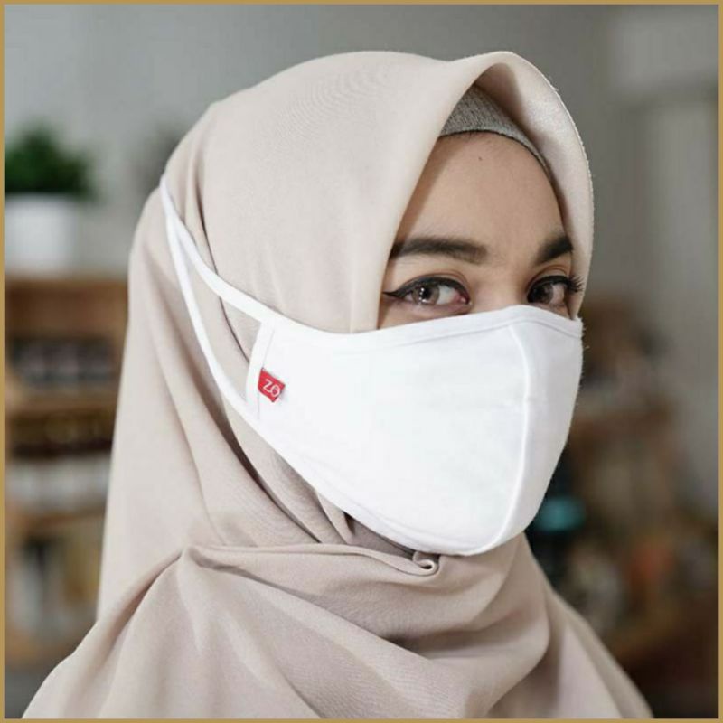 Masker Kain Hijab Polos Tali Putih | Shopee Indonesia