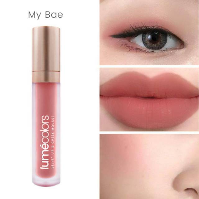 Lumecolors MY BAE VELVET LIP &amp; CHEEK MOUSSE 3 IN 1 by CHRISTINA LIE BPOM HALAL lipstick