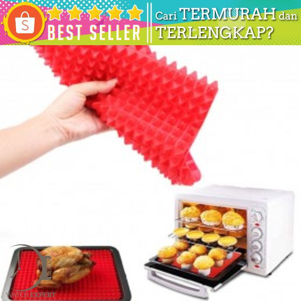 Aihogard Alas Masak Pyramid Silicone Non-stick Oven Baking Tray Mat - JJ1370-01 - Red