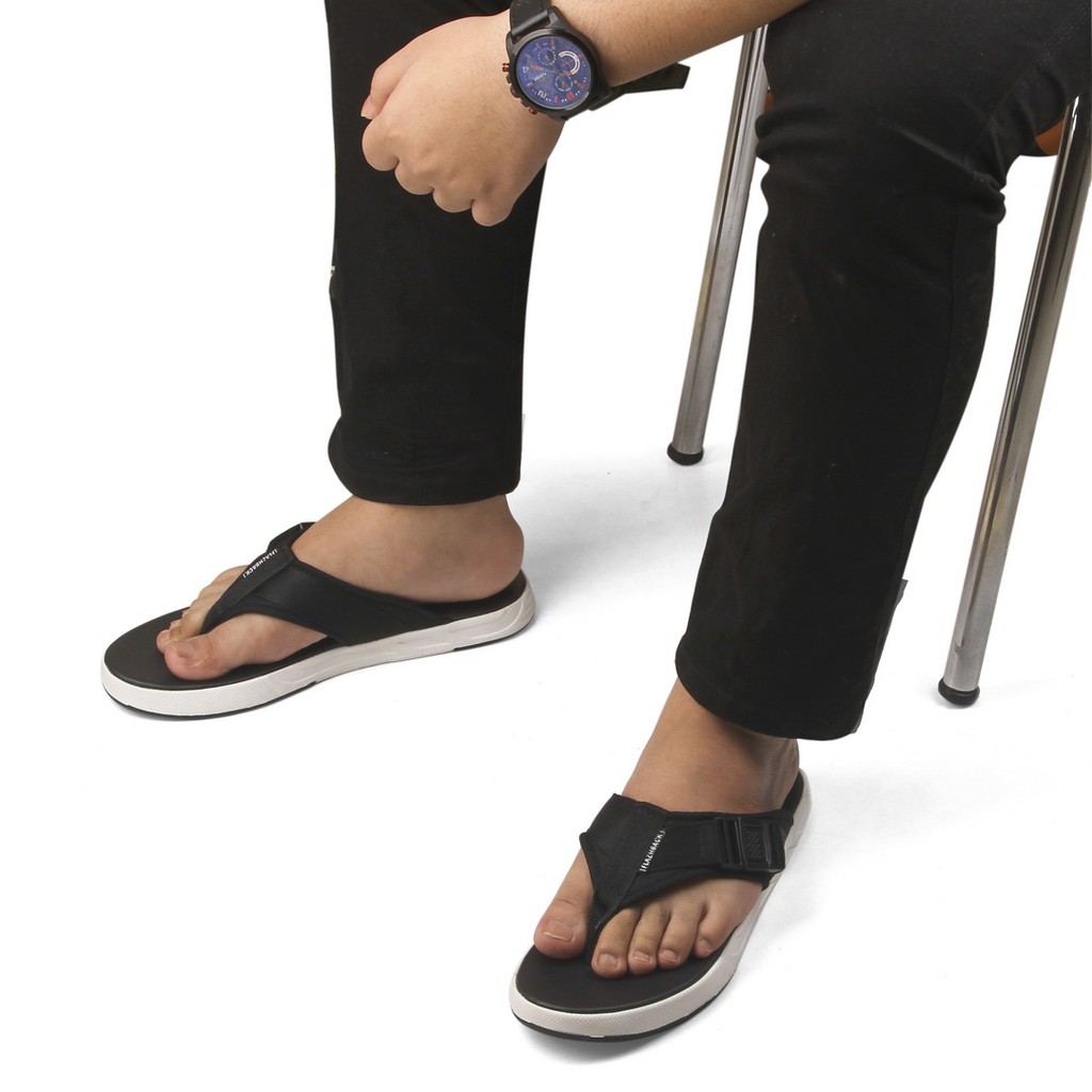 VINE BLACK |ManNeedMe x FLAZHBACK| Sandal Pria Cowok Sendal Jepit Casual ORIGINAL