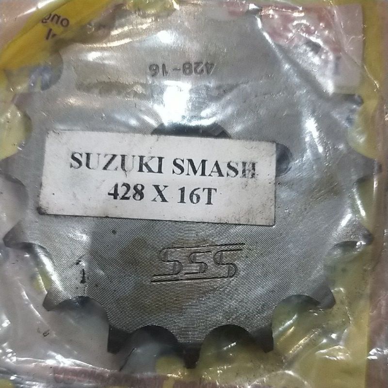 SSS GEAR GER DEPAN 428 520 JUPITER VIXION R15 MEGAPRO GL CB150R SUPRA SATRIA FU SMASH SHOGUN GIR FRONT SPROCKET-Sss 428x16 smash.kph