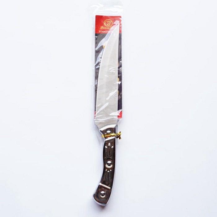 Pisau Dianjin Besar 7 / Pisau Gagang Hitam Stainless Super Tajam