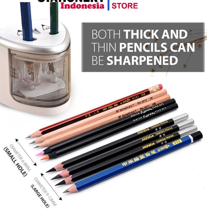 

Berkualitas! RAUTAN PENSIL ELEKTRIK / ELECTRIC SHARPENER Rautan Serutan Electric Pencil Pensil Tenwin Otomatis Elektrik Automatic Electric Sharpener Dua Lubang - TENWIN 8004 .,