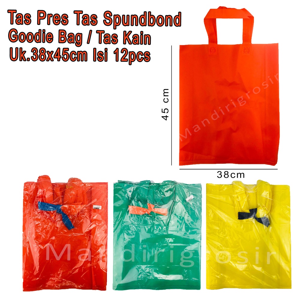 Tas Spundbond * Tas Pres * Goodie Bag * Tas Kain  * Isi 12 pcs