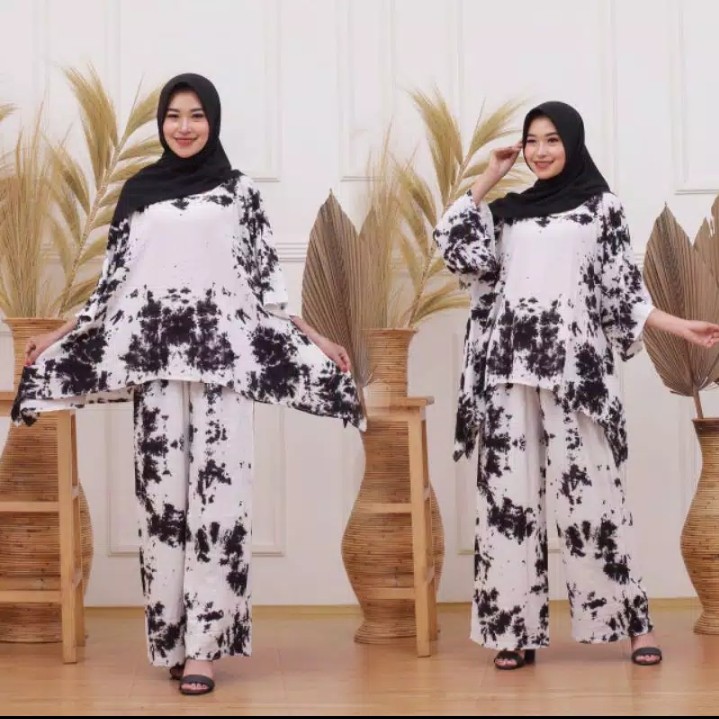 Setelan Shibori Batik Shibori Shibori Set Shibori Set Batik Pekalongan Tie Dye Set Tie Dye