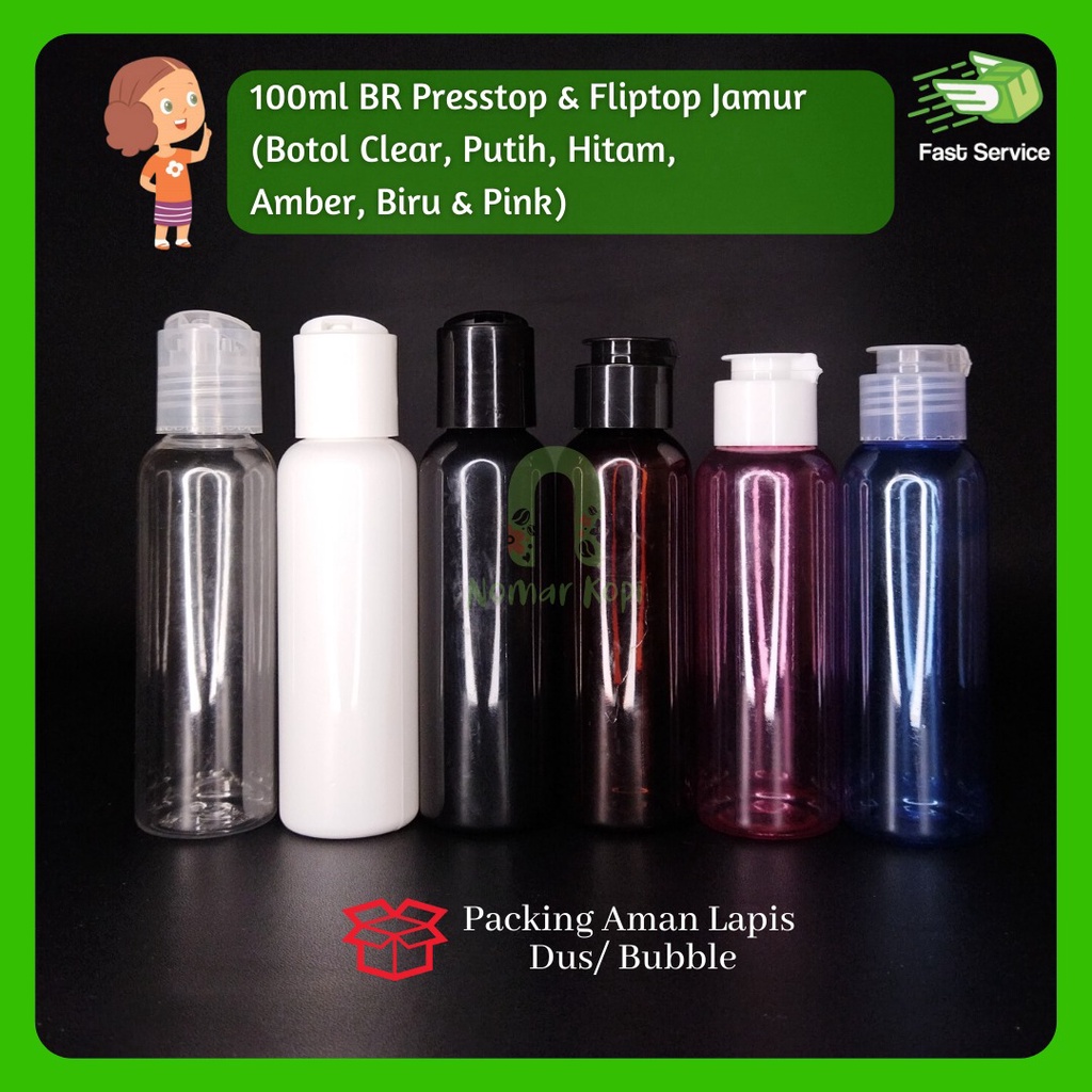 Botol 100ML RF PUTIH Fliptop Jamur