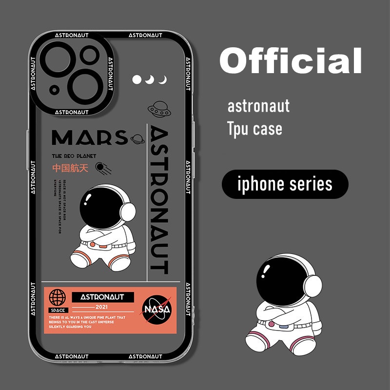 Soft Case Tpu Motif Kamera Astronot Untuk Iphone 13 12 11 Pro Max 12 13 Mini X Xs max XR 7 / 8 / Se 2020 7plus / 8plus