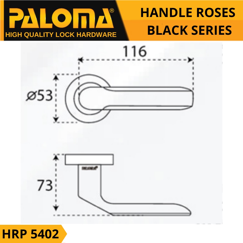 HandleRoses PALOMA HRP 5402 MATT BLACK SERIES HITAM