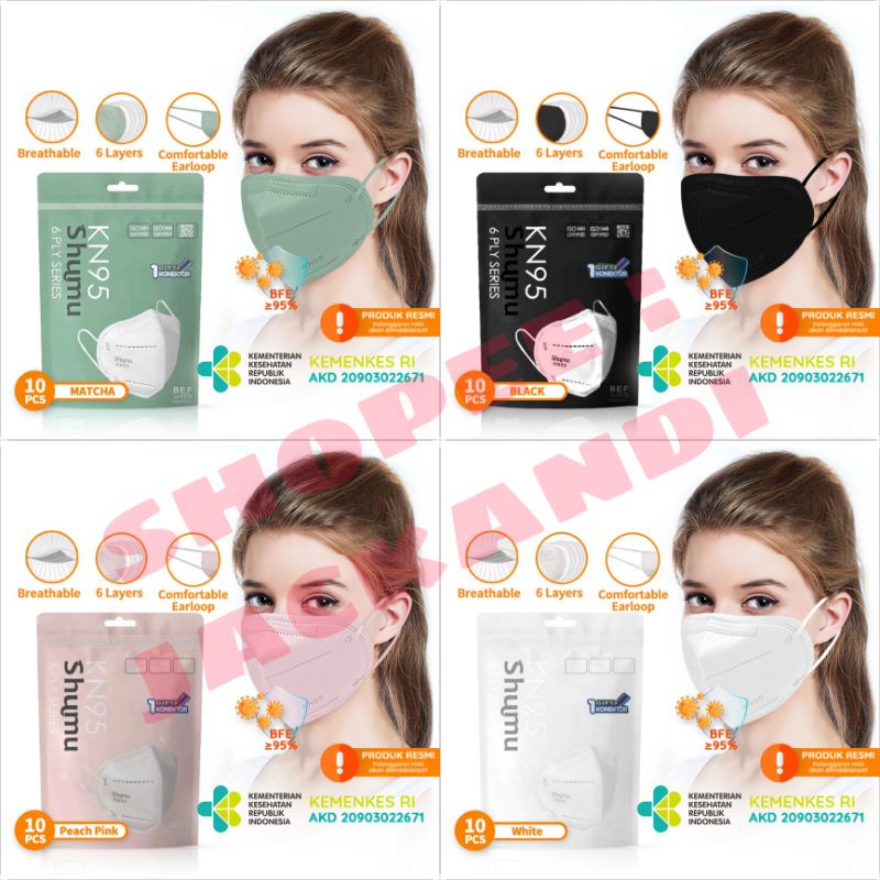 Masker Shumu KN95 6PLY isi 10 pcs - masker N95 - masker 6 lapis