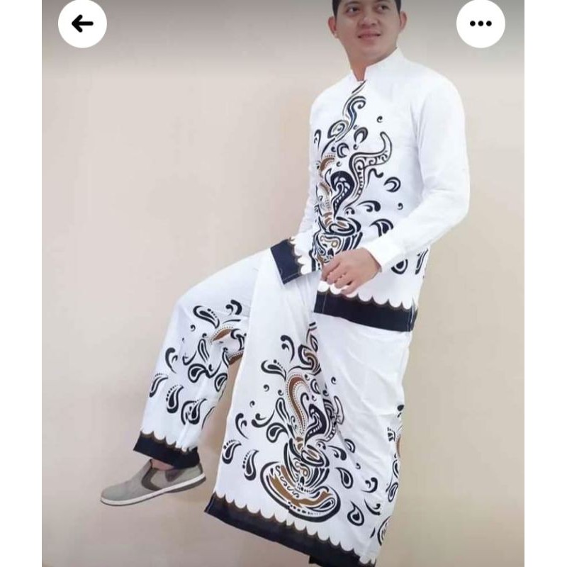 baju koko batik asli solo set sarung