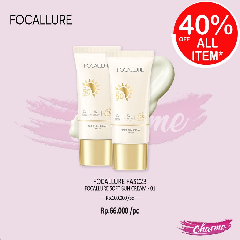 (READY &amp; ORI) Focallure Soft Sun Cream Sunscreen SPF 50 PA++ FA SC23