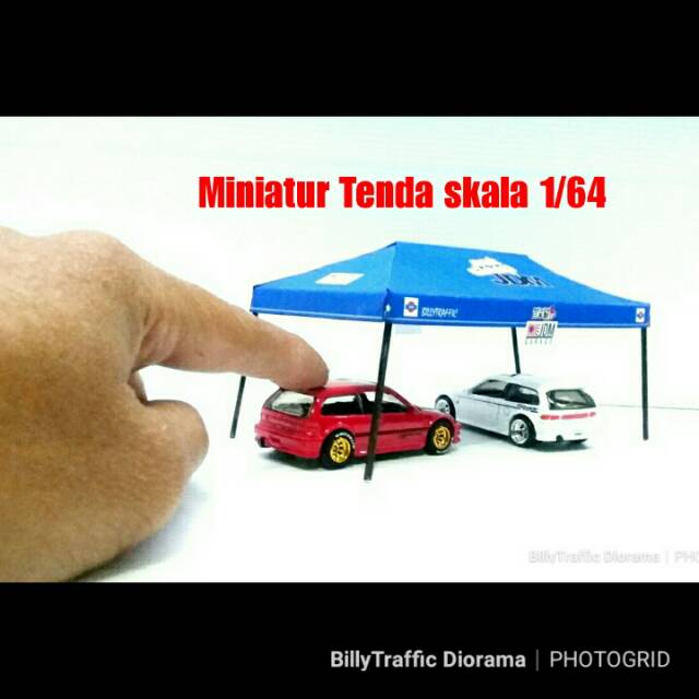 Papercraft Miniatur Tenda JDM skala 64 aksesoris Diorama Diecast
