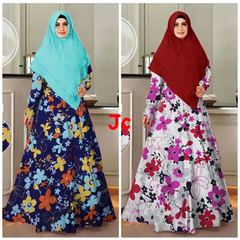 JC/ZR- SALE Syari Bunga bulgari / Set Hijab Syari termurah / Hijab syari murah