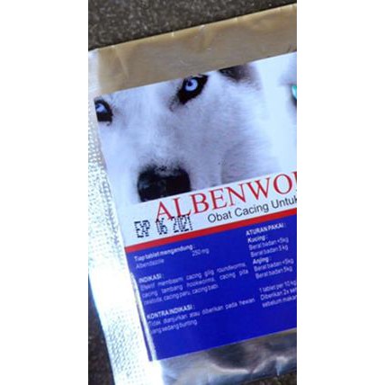 ALBENWORM Tablets Tablet Obat Cacing untuk Kucing Anjing Alben Worm